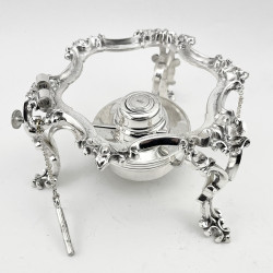 Large Victorian Silver Plated Kettle on Stand