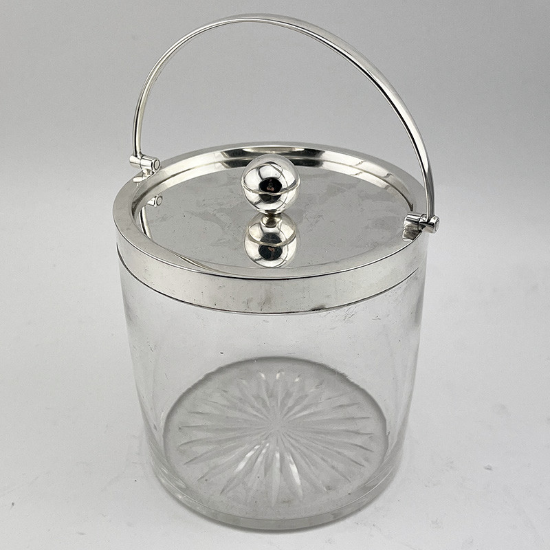 Stylish Plain Edwardian Mappin & Webb Silver Plated Biscuit or Trinket Barrel Stylish Plain Edwardian Mappin & Webb Silver Plated Biscuit or Trinket Barrel