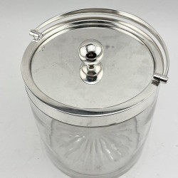 Stylish Plain Edwardian Mappin & Webb Silver Plated Biscuit or Trinket Barrel
