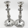 Pair of Decorative 27.9cm (11") Old Sheffield Plate Candlesticks