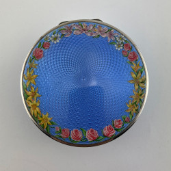 Superb Quality and Condition Blue Guilloche Enamel Box