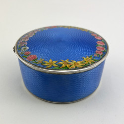 Superb Quality and Condition Blue Guilloche Enamel Box