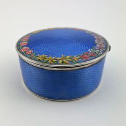 Superb Quality and Condition Blue Guilloche Enamel Box