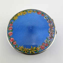 Superb Quality and Condition Blue Guilloche Enamel Box
