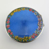 Superb Quality and Condition Blue Guilloche Enamel Box