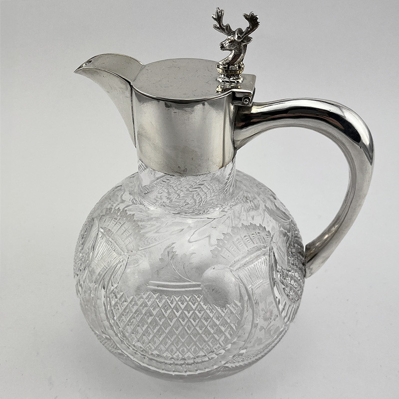 Unusual Late Victorian Silver Plated Claret Jug (c.1900)