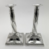Pair of Superb Quality Victorian Sterling Silver Candlesticks (1887)