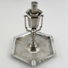 Edwardian Silver Plated Table Cigar Lighter in the Form of a Victorian Street Light