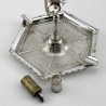 Edwardian Silver Plated Table Cigar Lighter in the Form of a Victorian Street Light