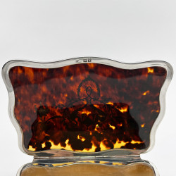 Large Rectangular Edwardian Tortoiseshell and Silver Jewellery or Trinket Box