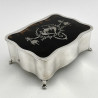 Large Rectangular Edwardian Tortoiseshell and Silver Jewellery or Trinket Box