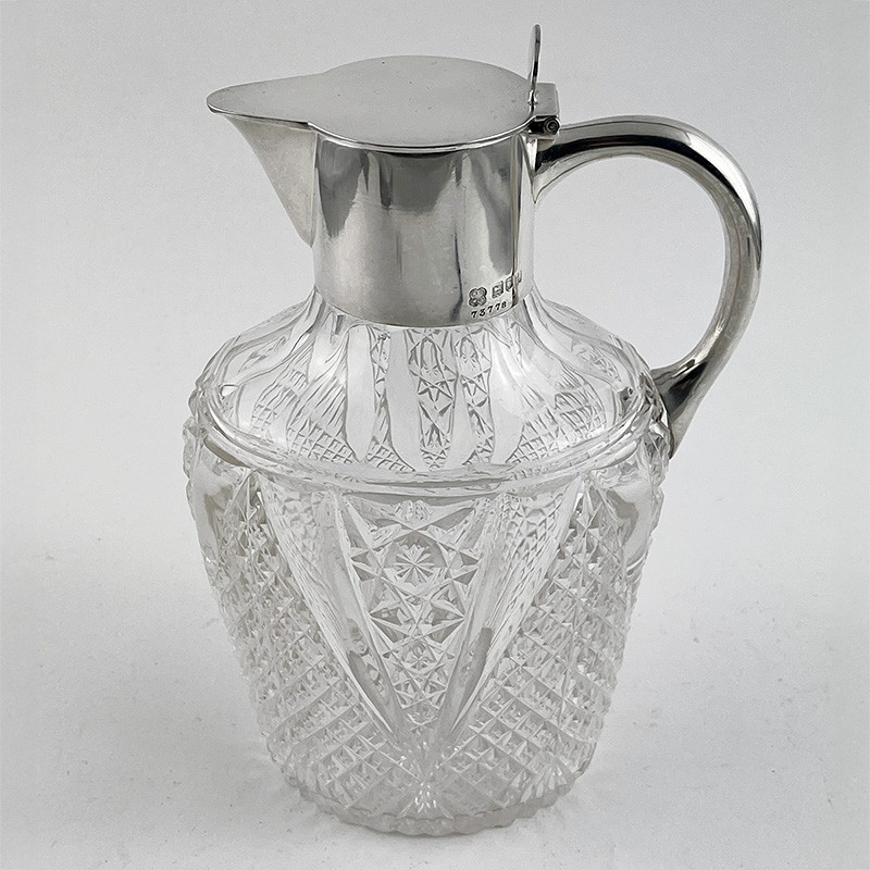 Oval Shaped Body Late Victorian Sterling Silver Claret Jug (1899)