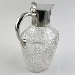 Oval Shaped Body Late Victorian Sterling Silver Claret Jug
