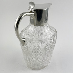 Oval Shaped Body Late Victorian Sterling Silver Claret Jug