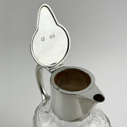 Oval Shaped Body Late Victorian Sterling Silver Claret Jug