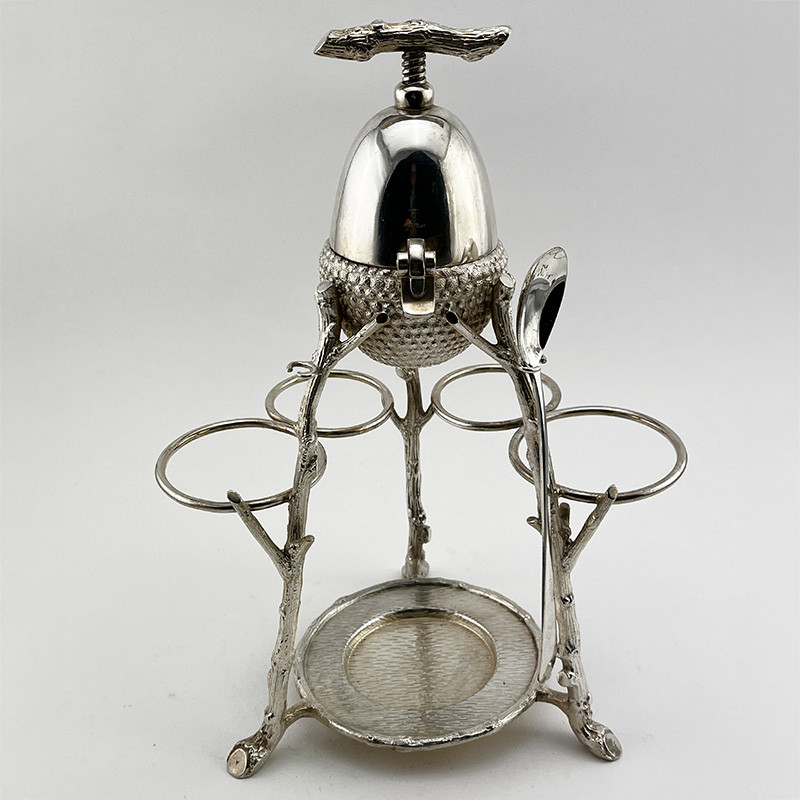 Victorian Silver Plated Bar Lemon Squeezer with Acorn Shaped Body