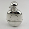 Walker & Hall Sterling Silver Hip Flask with Oval Shaped Body (1921)