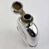 Walker & Hall Sterling Silver Hip Flask with Oval Shaped Body