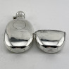 Walker & Hall Sterling Silver Hip Flask with Oval Shaped Body