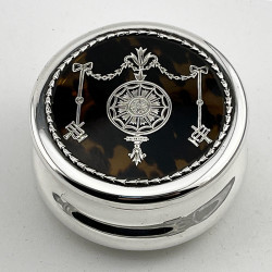 Edwardian William Comyns Sterling Silver and Tortoiseshell Trinket Box