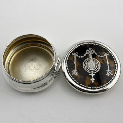 Edwardian William Comyns Sterling Silver and Tortoiseshell Trinket Box