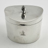 Plain Antique Sterling Silver Oval Tea Caddy (1923)