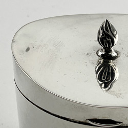 Plain Antique Sterling Silver Oval Tea Caddy