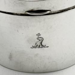 Plain Antique Sterling Silver Oval Tea Caddy
