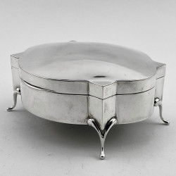 Large Oval Sterling Silver Jewellery or Trinket Box