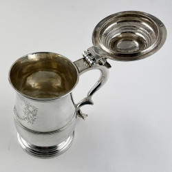 Large George II Sterling Silver Lidded Tankard