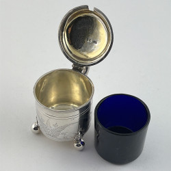Unusual Victorian Tankard Style Sterling Silver Mustard Pot