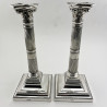 Pair of Georgian Style Sterling Silver Candlesticks (1909)
