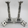 Pair of Georgian Style Sterling Silver Candlesticks