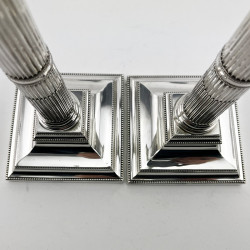 Pair of Georgian Style Sterling Silver Candlesticks