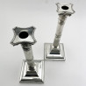 Pair of Georgian Style Sterling Silver Candlesticks