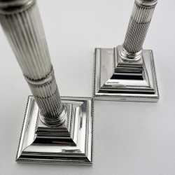 Pair of Georgian Style Sterling Silver Candlesticks