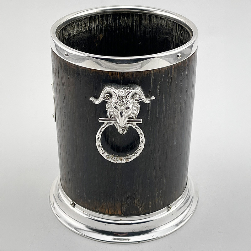 Decorative and Unusual Oak & Silver Plated Soda or Bottle Stand