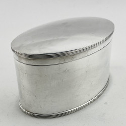 Impressive Large Oval Sterling Silver Biscuit or Trinket Box