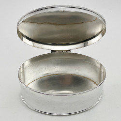 Impressive Large Oval Sterling Silver Biscuit or Trinket Box