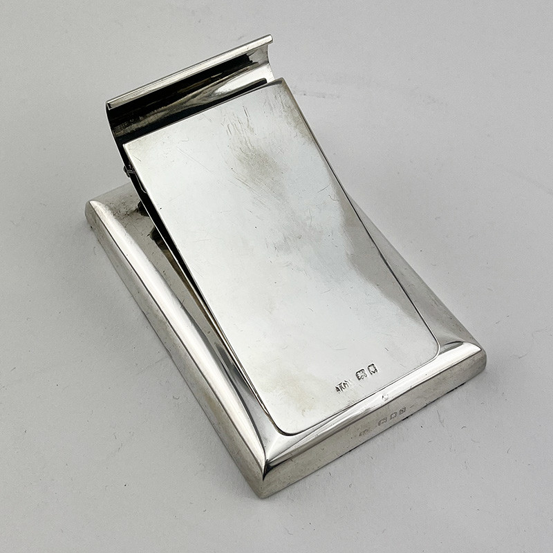 Stylish Rectangular Antique Sterling Silver Desk Paper Clip (1919)