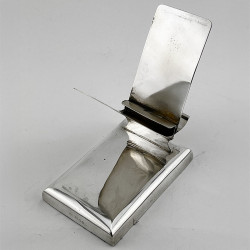 Stylish Rectangular Antique Sterling Silver Desk Paper Clip