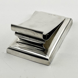 Stylish Rectangular Antique Sterling Silver Desk Paper Clip