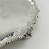 Victorian Silver Plated Salver with Engraved Lion Family Crest