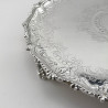 Victorian Silver Plated Salver with Engraved Lion Family Crest