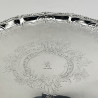 Victorian Silver Plated Salver with Engraved Lion Family Crest