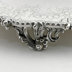 Victorian Silver Plated Salver with Engraved Lion Family Crest