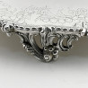 Victorian Silver Plated Salver with Engraved Lion Family Crest