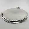 Victorian Silver Plated Salver with Engraved Lion Family Crest