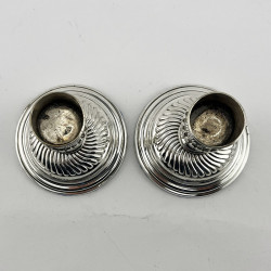 Charming Pair of Antique Dwarf Style Victorian Sterling Silver Candlesticks