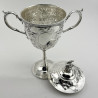 Impressive Large Victorian Lidded Silver Plated Trophy Cup with Pull Off Lid